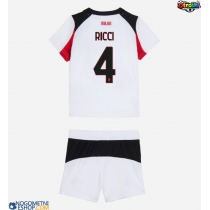 Otroški Nogometni dresi AC Milan Samuele Ricci #4 Gostujoči 2025-26 Kratek Rokav (+ Kratke hlače)